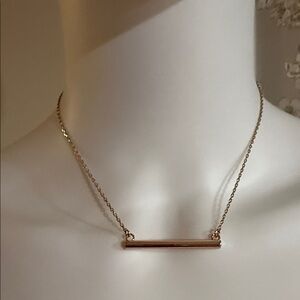 French connection Elegant Rose Gold Bar Necklace